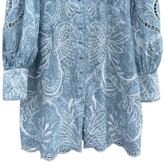 ASOS- Sold Out Cutwork Button Through Dress in paisley floral print - Size 6 - Picture 5 of 11